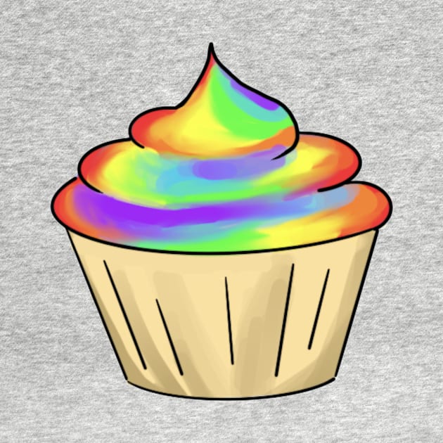 vanilla rainbow cupcake by xaxuokxenx